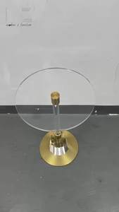 Dernière table d'appoint créative pour canapé en métal doré et verre pour belle maison - Product Image 6