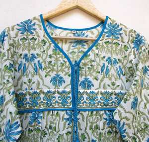 Indian Ethnic Casual <b>Maxi</b> Hand Block Cotton Printed Comfortable <b>Women's</b> Summer <b>Dress</b> Beach Cover up <b>Dress</b> <b>for</b> WomenBikini's set - Product Image 5