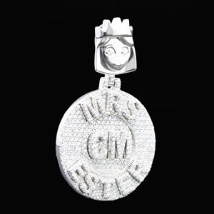 Pendentif personnalisé en acier inoxydable de style hip-hop avec diamants CZ glacés - Product Image 2