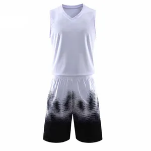 Übergröße Jugend-Basketball-Anzug Reversibles Netz Sublimations-Basketballtrikot Schiedsrichter blaue und schwarze Basketball-Anzüge