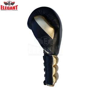 Guantes de boxeo profesionales de cuero dorado y metalizado, guantes de boxeo de alta calidad, color negro y dorado, para Win king y cleto - Product Image 2