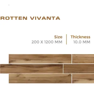 Novacによるモデル「Rotten Vivanta」のホテルフローリング用パンチ効果の20x120cmビトリファイド磁器木製タイルの木製板