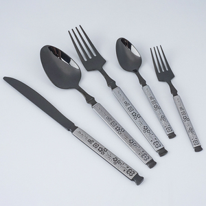 Luxury <b>Vintage</b> Stainless <b>Cutlery</b> Set with Elegant Silver Finished Includes Wedding Serving Fork & Spoon for Parties - Product Image 1