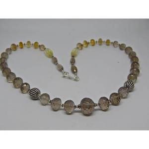 Collar de cuentas finas de Plata de Ley 925, joyería de piedras preciosas naturales de cuarzo limón ahumado brillante genuino, regalo para ella - Product Image 3
