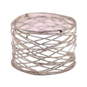 Ensemble de 6 ronds de serviette en métal de qualité supérieure porte-mouchoirs en forme de feuille pour dîner, banquets de mariage, table, garnie - Product Image 3