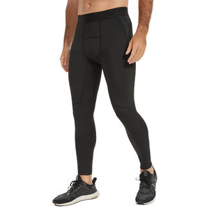Pantalones de fitness ajustados elásticos de secado rápido para hombre 7/8 con compresión para entrenamiento deportivo Leggings para correr - Product Image 4