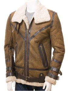 Turn Down Faux Col En Fourrure Veste En Cuir De Shearling En Gros Vestes En Shearling Fabriquées En Usine - Product Image 2