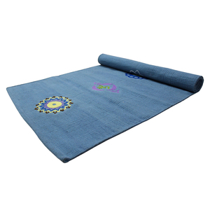 Nuevo diseño del proveedor de confianza Alfombra de Yoga a rayas de algodón 100% Precio con descuento para entusiastas del fitness - Product Image 1