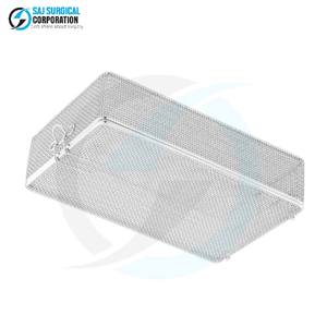 Panier en maille fine avec couvercle en acier inoxydable de qualité médicale, certifié CE, réutilisable pour la manipulation sécurisée des instruments chirurgicaux - Product Image 3