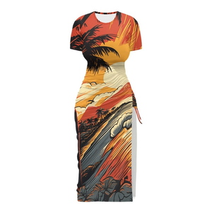 Offre spéciale Robe Mumu pour femmes Fabricant OEM Livraison rapide Vente en gros OEM Impression personnalisée pour femmes Robe Mumu Maxi Resort Porter rapidement - Product Image 1