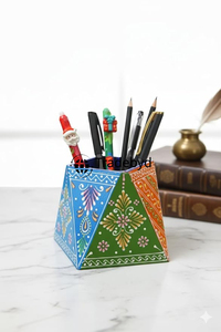 Tradebyd Premium Quality Designer Wooden Enamel Printed Customized <b>Pen</b> <b>Holder</b> Durable Desk Organizer for Home Office - Product Image 2