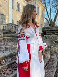 Superventas Floral bordado globo de manga larga hasta el suelo mujeres gitanas elegante fiesta desgaste Ucraniano - Product Image 2