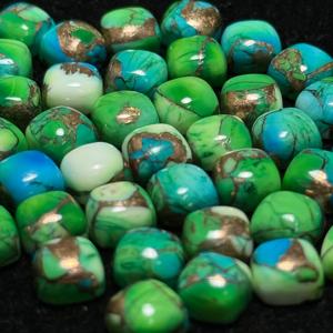 AAA + คุณภาพสูงที่กำหนดขนาดและรูปร่างเบาะนกยูงทองแดงคิงแมนเทอร์คอยส์พลอยสีเขียวหลวม - Product Image 4