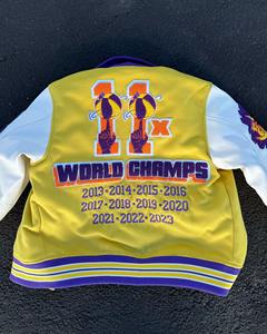 เสื้อแจ็กเก็ตหนังแท้สำหรับผู้ชายใช้ได้ทั้งชายและหญิงแขนเสื้อแบบสั่งตัดปกหนังกำมะหยี่ปักลายสำหรับผู้ชาย - Product Image 2