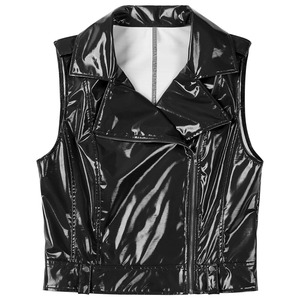 Gilets tendance pour femmes en gros, gilet respirant en peau de mouton avec fermeture éclair, gilet en cuir PU de qualité supérieure, veste de mode OEM - Product Image 2