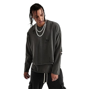 เสื้อสเวตเชิ้ตสำหรับผู้ชายซักได้สองชั้นแบบวินเทจโอเวอร์ไซส์ - Product Image 3