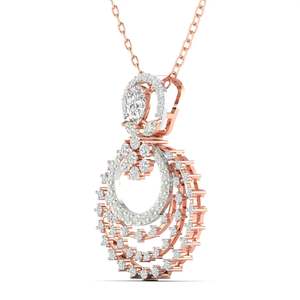 Elegante colgante de oro con diamante de corte redondo de 0.95 ct, color E-F, VVS-VS, diamante cultivado en laboratorio en oro de 14K, regalo de aniversario de bodas. - Product Image 1