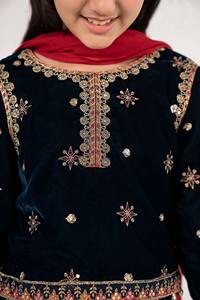 Lehenga Choli Formal de Acrílico y Organza Bordada para Niñas Pakistaníes, para Bodas y Eventos Festivos - Product Image 3