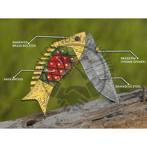 Couteau pliant fait main en acier damas manche en bois personnalisé Artisan chasse en plein air Camping couteau de luxe Support OEM ODM - Product Image 4