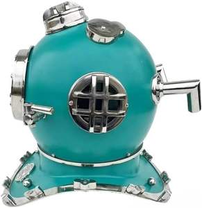 Casco Náutico de Buceo de Latón Vintage |   Casco Decorativo de Barco Marítimo |   Turquesa Italiana - Product Image 3