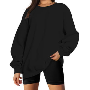 Sudadera de mujer de gran tamaño más vendida Calidad Tamaño personalizado Logo Color sólido Largo Fabricado para el invierno - Product Image 1