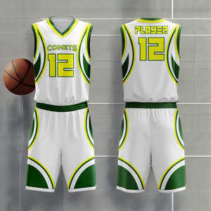 Ensembles d'uniformes de basket-ball pour hommes imprimés par sublimation de haute qualité, personnalisés, respirants, grande taille - Product Image 4