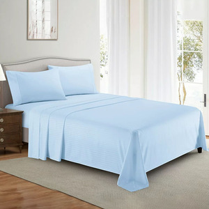 Ensemble de housse de couette à rayures blanches en coton de qualité supérieure pour hôtel drap de lit double king size à vendre à bas prix - Product Image 2