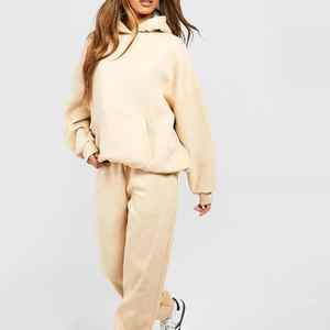 Promotion en gros dernière conception de vêtements pour femmes survêtement personnalisé survêtement pour femmes 2 pièces cargo à jambes larges - Product Image 3