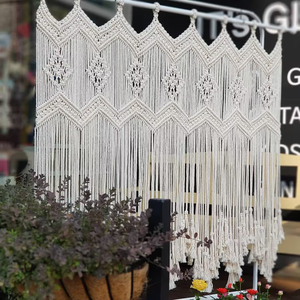 Handmade Bohemian Macram <b>Wall</b> Curtain and Door Modern <b>Wall</b> Decoration for Living Room and Restaurants Wedding <b>Decor</b> - Product Image 1