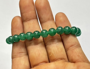 Bracelet en métal laiton Natura fait main 8mm Aventurine verte percée ensemble avec lunette pour bijoux de mode avec cadeau d'anniversaire - Product Image 4
