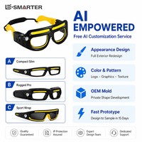 Lampe frontale rechargeable de style lunettes, corps en plastique ABS TPE, lumière LED de sécurité pour le camping, la randonnée, la plongée