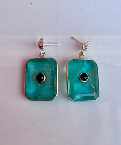 925 Sterling Silver Paraiba <b>Tourmaline</b> Handmade <b>Earring</b> Beautiful Women <b>Earring</b> . - Product Image 2