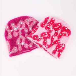 Gorros de Invierno Acrílicos Cálidos y Modernos al por Mayor, Gorro de Punto con Bordado Personalizado y Pedrería para Hombre - Product Image 3