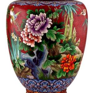 Vase cloisonné traditionnel en laiton multicolore fait à la main de haute qualité, Pots de fleurs pour la décoration de la maison AMP-115A - Product Image 3