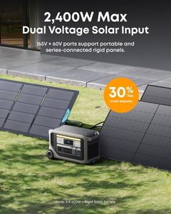 Estación de Energía Portátil SOLIX F3000 con 2 Paneles Solares de 400, 3072 Wh, Recarga de 6000 W, Generadores Solares, para Cortes de Energía, Camping, Autocaravanas - Product Image 4