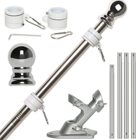 Support mural extérieur en aluminium et acier inoxydable pour mât de drapeau, kit de fixation pour drapeaux en gros