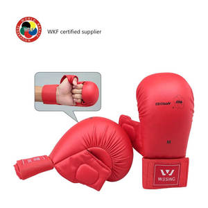 Gants de karaté de sparring avec protection du pouce Mitaines de karaté de couleur bleue Équipement de protection du Taekwondo Gants de protection des arts martiaux - Product Image 6