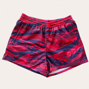 Diseño personalizado cintura media 100% poliéster Footy Hot Shorts con bolsillos OEM servicio sublimación impresión Footy Shorts para hombre - Product Image 1