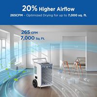 Déshumidificateur commercial Moiswell 160 pintes avec pompe et tuyau de drainage |   Déshumidificateur robuste pour les dommages causés par l'eau dans le sous-sol