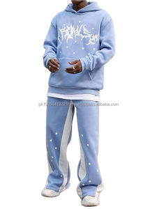 Ensemble sweat-shirt et pantalon de survêtement streetwear pour homme, hiver, uni, coupe-vent, séchage rapide, logo brodé, taille plus, respirant, 100% - Product Image 6