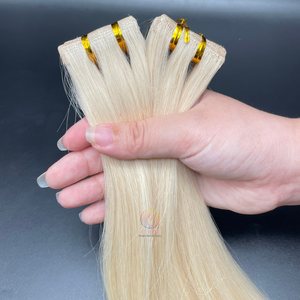 Extensiones de cabello de grado Remy virgen crudo vietnamita # 60A Color Natural recto cinta Invisible máquina sin costuras doble trama suave - Product Image 2