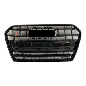 Grille de style S6 pour <span class=keywords><strong>Audi</strong></span> <span class=keywords><strong>A6</strong></span> <span class=keywords><strong>RS6</strong></span> C7.5 facelift pare-chocs <span class=keywords><strong>avant</strong></span> s-line Grill 2016-2018 maille de capot noir brillant - Product Image 4