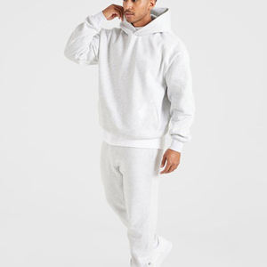 Custom <b>White</b> Heavyweight Hoodies Boxy Fit Pullover Cotton Fleece Double Layer Hoodie <b>Sweatshirts</b> Hoodies for <b>Men's</b> - Product Image 3