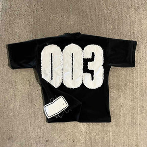 2025 lourd Vintage lavage à l'acide t-shirt hommes en gros blanc Streetwear t-shirts personnalisé en détresse hommes T-Shirts - Product Image 2