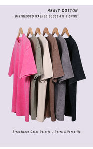 T-shirt en coton surdimensionné vintage à impression numérique DTG personnalisée pour homme, impression personnalisée, 230 GSM, fabricant OEM ODM - Product Image 4