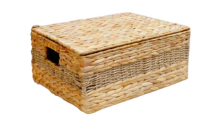 Boîte à couvercle en jacinthe écologique avec motif tissé à la main à mailles épaisses - Product Image 4