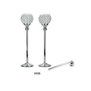 Bougeoirs en cristal Porte-bougies avec éteignoir Table à manger pour anniversaire de mariage et décoration du nouvel an - Product Image 1