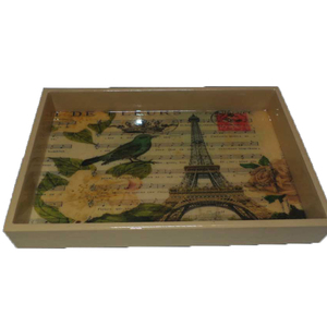 Stylish Enamel Printed <b>Wooden</b> Serving Tray Vibrant Designs Long-Lasting Finish and Lightweight - Product Image 3