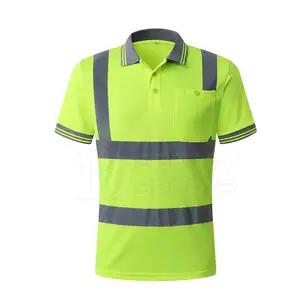 Herren Hi Vis Konstruktion Kurzarm T-Shirt Hi Vis Workwear Reflektierende Sicherheit Polo T-Shirt