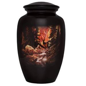 Urnes de crémation pour adultes en aluminium avec design croisé et bel autocollant urnes en métal de haute qualité fini gris vente en gros. - Product Image 5